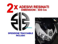 2 ADESIVI KAWASAKI STEMMA MOTO carena 3D Logo gel resinati NERO 5x5cm Stemmi
