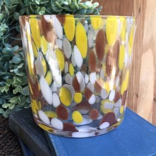 Hand Blown Confetti Brown Gold