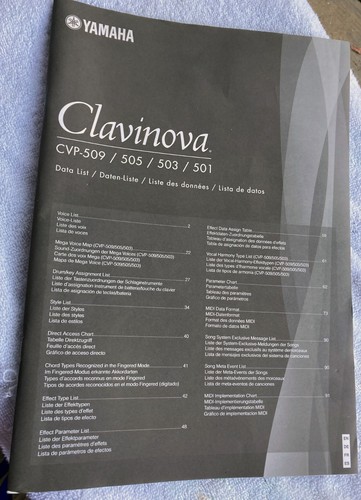 Yamaha clavinova data list - yamaha,