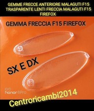 GEMME FRECCE ANTERIORE SX E DX MALAGUTI F15 TRASPARENTE LENTI FRECCIA IN COPPIA 