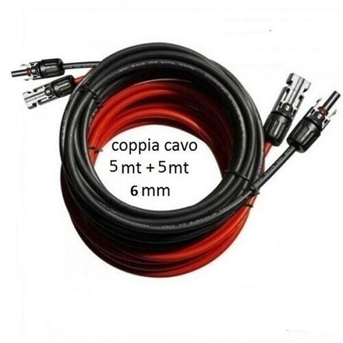 Coppia cavo solare - cavo, rosso