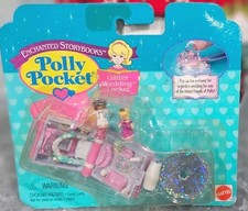Polly Pocket Vintage 1996 MEDAGLIONE MATRIMONIO GLITTER libri di fiabe incantati NUOVO MAI USATO