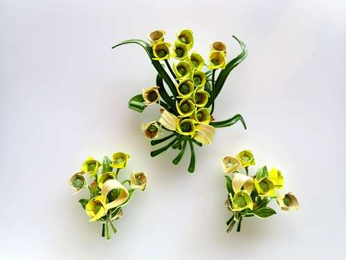 Set spilla orecchini - set, bouquet