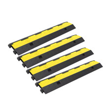 Kit 4 Rampe Passacavo Modulare A 2 Canaline Protezione Cavo In Gomma PVC