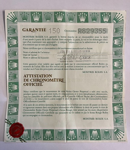 Rolex certificate guarantee - rolex,