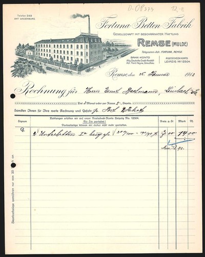Rechnung remse 1913 - rechnung,