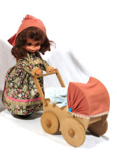 PRL) BAMBOLA POUPEE CICCIOBELLO BABY BEBE CAROZZINA VINTAGE ANNI 60-70 POUPEE