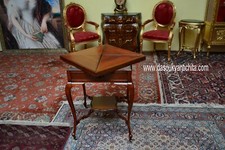 Antico tavolo da gioco apertura a fazzoletto inglese Vittoriano del 900