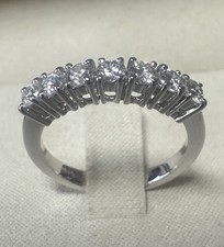 ANELLO FEDINA IN ORO BIANCO 18 kt. CON SETTE DIAMANTI NATURALI ct. 0,70