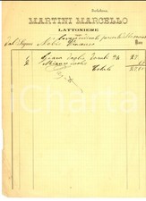 1900 ca ISOLABONA (IM) Marcello MARTINI lattoniere *Fattura per giara da olio