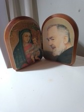 Icona Padre Pio Madonna Delle Grazie Cm 14 Aperta