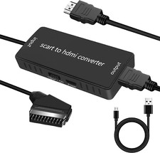 Adattatore Convertitore Video Tv da Scart a Hdmi, Cavo Hdmi 1080P per Sky/Dvd