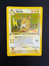 Pokemon Raichu 14/62 Fossil Rara Holo Prima Edizione Wizards ITA Carte Vintage