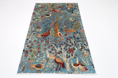 Tappeto 4x6 piedi - birds, blue