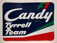 Vecchio adesivo vintage F1 CAR TYRRELL TEAM CANDY (pollici 5,5 x 3,9)