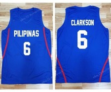 Retro Clarkson #6 maglia basket uomo ricamata personalizzata taglia S-3XL blu