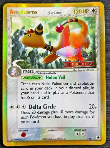 Ampharos 101 rara holo - 1/101,