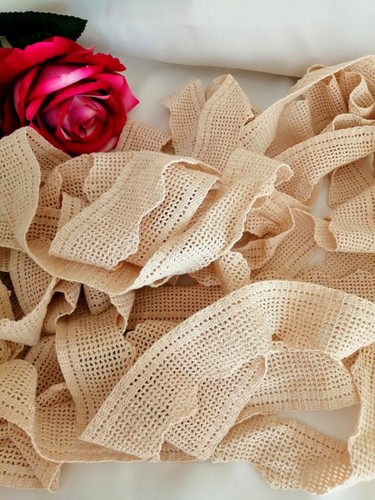 Pizzo beige crochet vintage - pizzo,