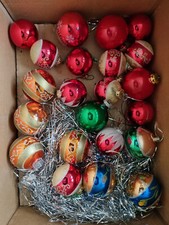 Addobbi albero di natale 22 palline di natale colorate vetro vintage palline natalizie vecchie