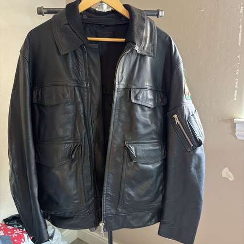 Giacca pelle police vintage - pelle,