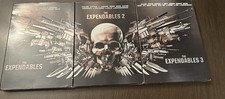 The Expendables 1,2,3 DVD & Matching Slipcovers Skull With Weapons Wings New