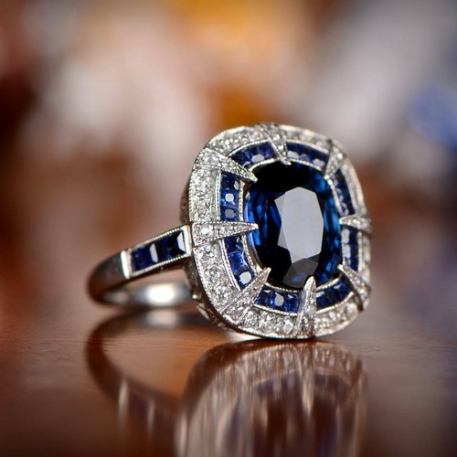 Anello doppio halo con - anello, a