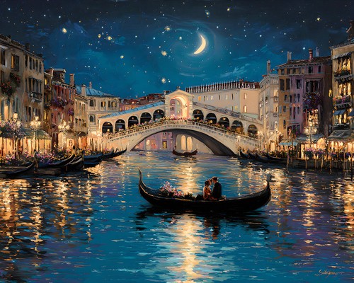 Venezia italia scena notturna - italia,