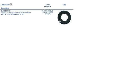Campagnolo ghiera registro - ghiera, di