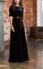 Lungo Velluto Nero Abito