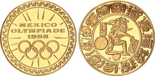 Medaglia oro messico - medaglia, 1968