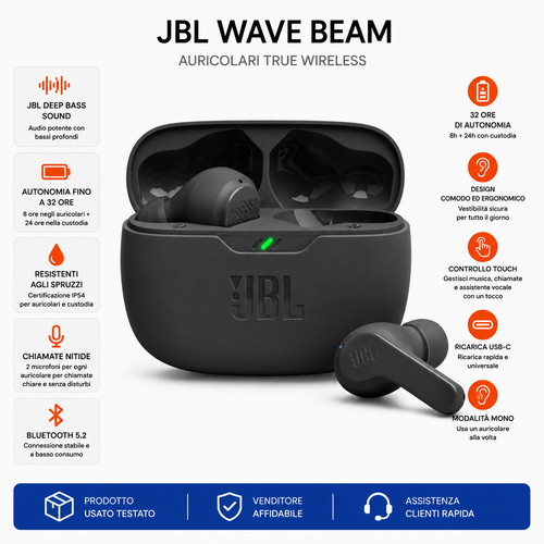 Jbl wave beam auricolari - jbl, beam,