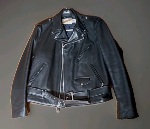 Giacca pelle nera schott - pelle,