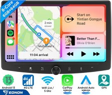 Autoradio 10" 2 DIN Android 13 6+64G CarPlay GPS Stereo RDS BT Ruotabile Schermo