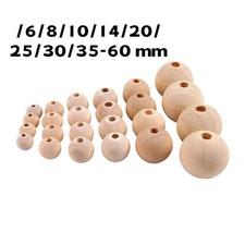 Perle di legno grezze naturali