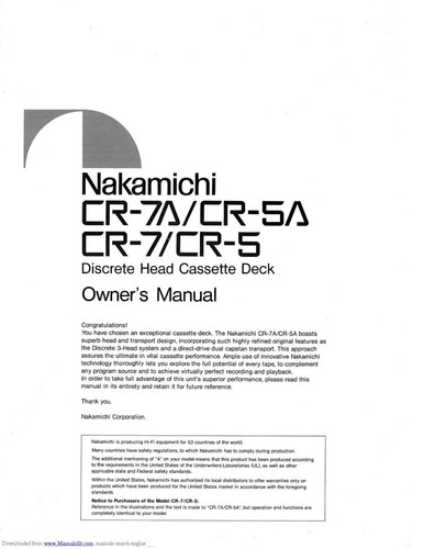 Nakamichi 5a cr 7 - nakamichi, cr-5a
