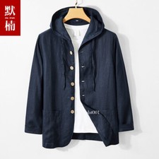 Pure Linen Shirt Mens Loose