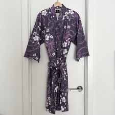Accappatoio kimono donna Hey Midori Made in Japan viola floreale cotone taglia unica