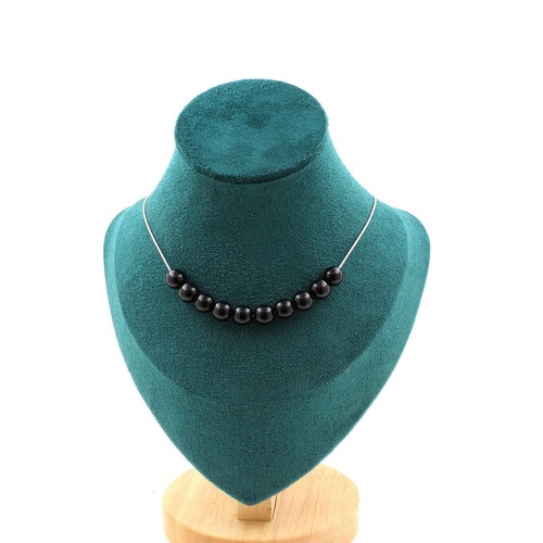 Collana perle agata nero 8 - 10,
