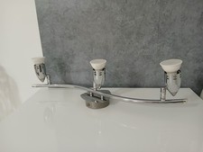 Plafoniera Applique 3 Faretti in Acciaio Cromato 60 cm