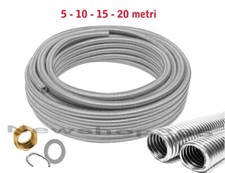 TUBO FLESSIBILE CORRUGATO ACCIAIO INOX 1/2-3/4 CON KIT RACCORDO DADO PER CALDAIA