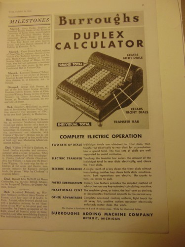 1934 burroughs calcolatrice - 1934,