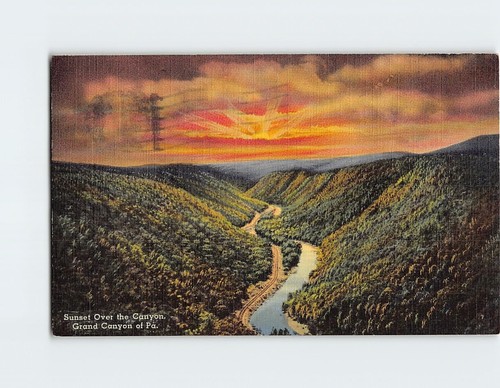 Cartolina tramonto sul canyon - cartolina,