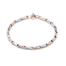 BARAKA bracciale uomo in oro bianco e rosa 18 kt 750  BR24104 20 cm