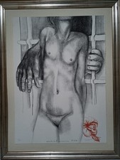 Litografia quadro nudo - litografia,