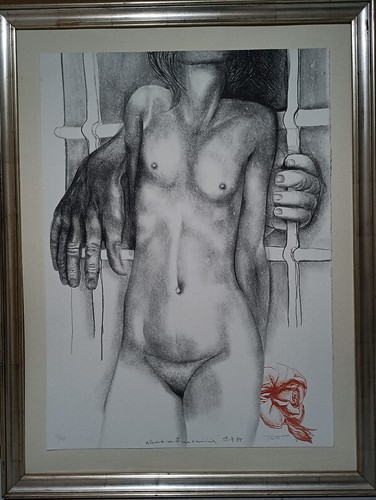 Litografia quadro nudo - litografia,