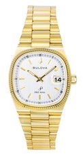 Bulova Super Seville Gold Tone Stainless Steel White Dial  97B223 Mens Watch