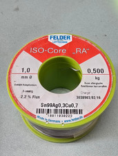 bobina 500g Filo Stagno Isocore RA 1.0 mm - Autos. Senza Pb  - Sn99 Ag0.3 Cu0.7