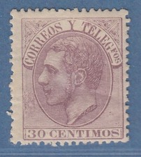 Spagna 1882 Re Alfonso XII 30 C viola Michel n. 187 non timbrato