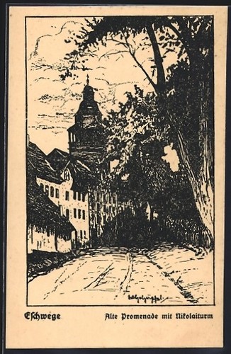 Cartolina artista eschwege - cartolina,