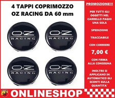 TAPPI COPRIMOZZO OZ RACING BLACK CHROME DIAMETRO 60MM BORCHIE CERCHI LEGA  4pz